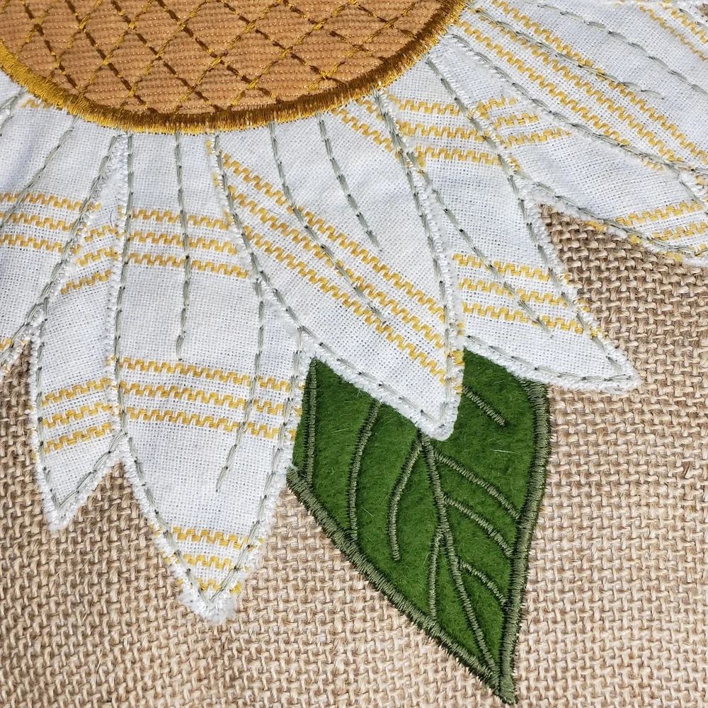 Farmcore Pillow The Prarie Rachel Ashwell Sunflower Applique Cabin Shabby Boho